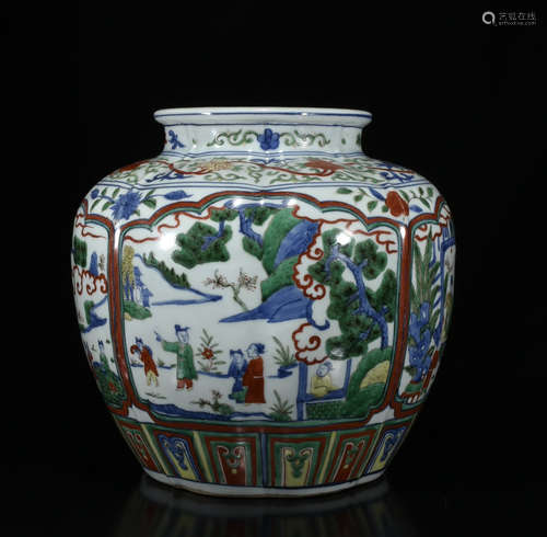 Chinese Famille Verte Porcelain Jar