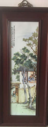 Chinese Famille Rose Porcelain Plaque