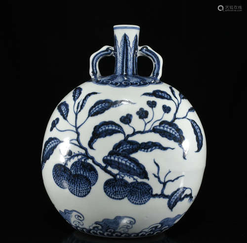 Chinese Blue And White Porcelain Bottle