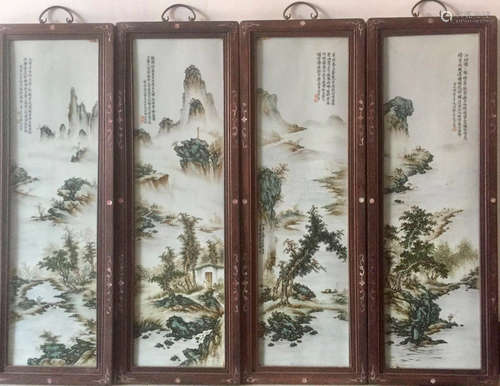 Chinese Famille Rose Porcelain Plaque