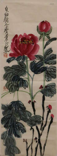 Qi, BingZheng. water color painting flowers