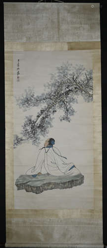 Chinese Ink/Color Scroll Painting, Signed