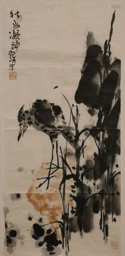 Cui, RuZhou. water color painting of flower birds