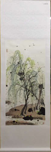 Wu, GuangZhong. water color painting of tree