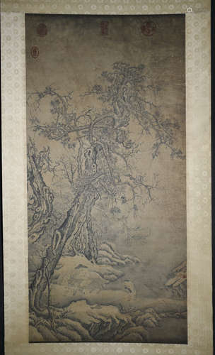 Chinese Ink/Color Scroll Painting, Signed