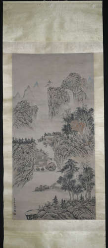 Chinese Ink/Color Scroll Painting, Signed