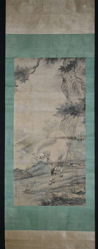 Chinese Ink/Color Scroll Painting, Signed