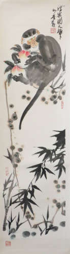 Li, Yan. Chinese water color painting of monkey