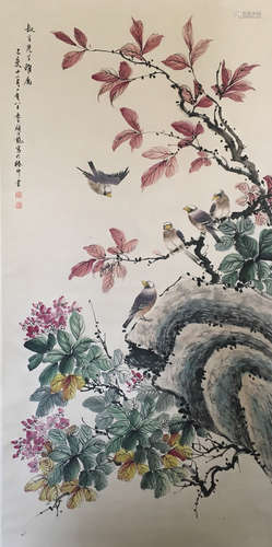 Yan, BaiLong. water color painting of birds