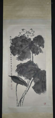 Chinese Ink  Scroll Painting, Signed