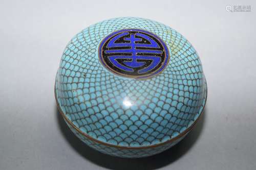 Qing Chinese Cloisonne Stamp Ink Box