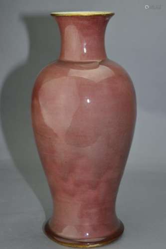 17-18th C. Chinese Peachbloom Red Glaze Vase