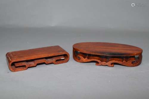 Two Chinese Rosewood Carved Stands