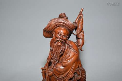 Chinese Huangyang Carved Fishman
