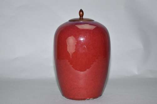 19th C. Chinese Flambe Glaze Melon Jar