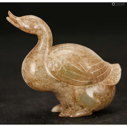 CHINESE ARCHAIC JADE DUCK