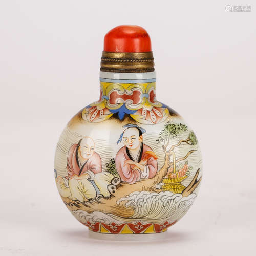 CHINESE FAMILLE ROSE SNUFF BOTTLE