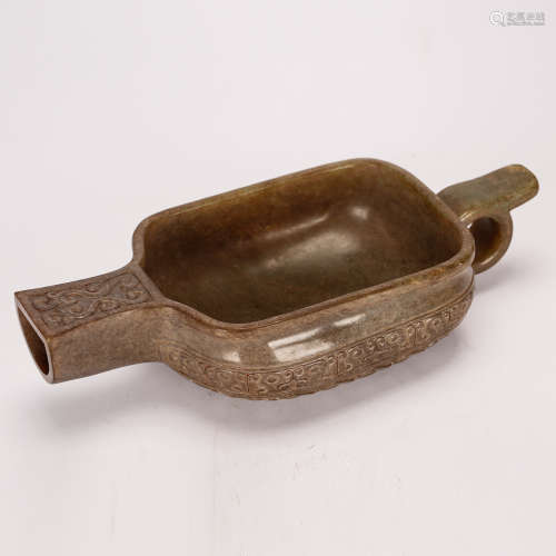 CHINESE ARCHAIC JADE WINE CUP