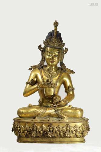 A GILT-BRONZE FIGURE OF BUDDHA MING DYNASTY