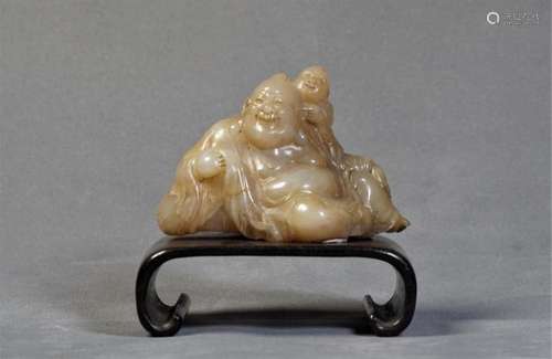 A Happy Buddha Statue - Mid Qing Dynasty