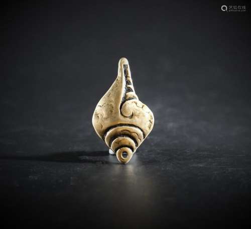 A Bronze Ritual Stuff with Spiral shell Shape - Qing Dynasty