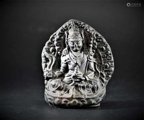 A Pottery with Bodhisattva Shape - Mid Qing Dynasty