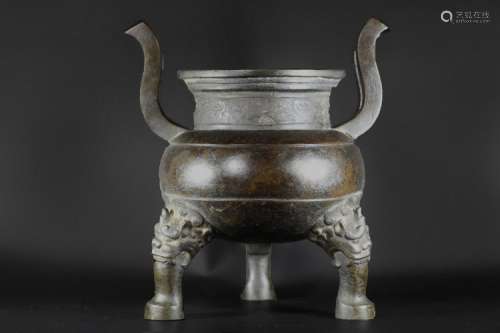 A Cencer with a Handle Carving - Ming Dynasty