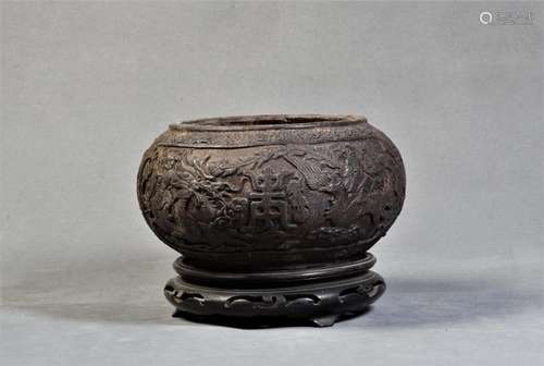 A Bowl with Pattern Carving - Qing Dynsaty