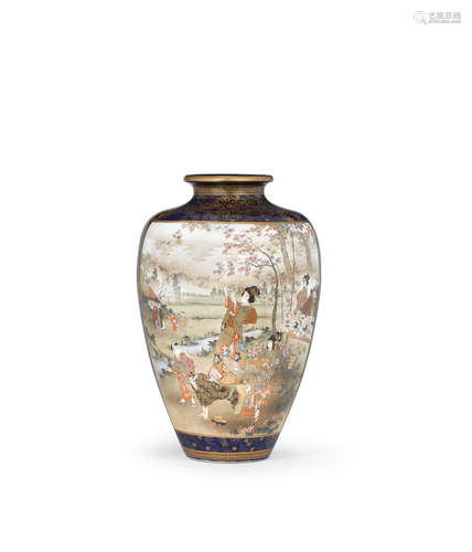 By Shozan, Meiji era (1868-1912), late 19th/early 20th century A baluster Satsuma Vase