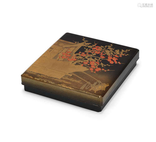 Edo period (1615-1868) or Meiji era (1868-1912), mid to late 19th century A finely lacquered suzuribako (box for writing utensils) and cover