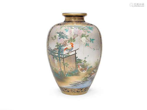 By Kinkozan, Meiji era (1868-1912), late 19th/early 20th century A large baluster Satsuma vase