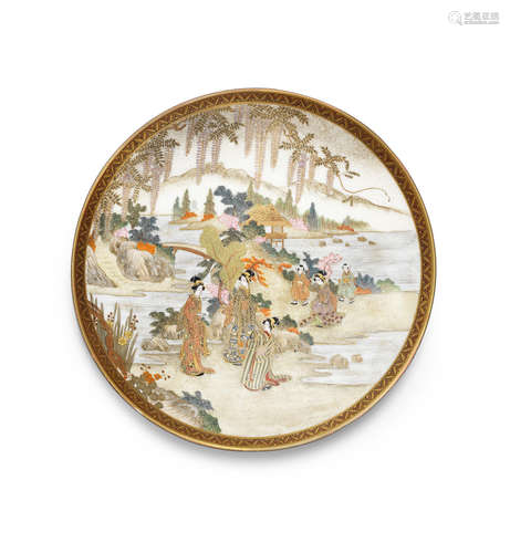 By Kinkozan, Meiji era (1868-1912), late 19th/early 20th century A satsuma plate