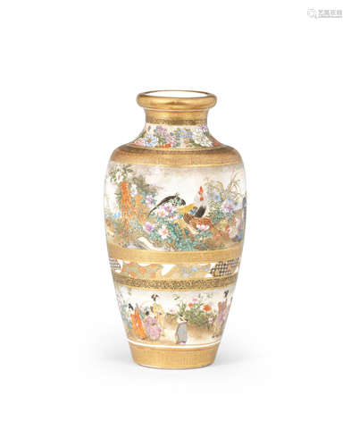 By Kinkozan, Meiji era (1868-1912), late 19th/early 20th century A small Satsuma vase