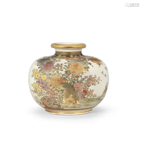 By Oda, Meiji (1868-1912) or Taisho (1912-1926) era, early 20th century A large globular satsuma vase