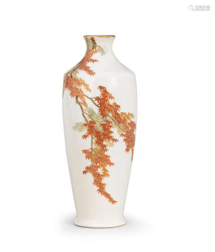 By Yabu Meizan (1853-1934), Meiji era (1868-1912), late 19th/early 20th century A slender Satsuma vase