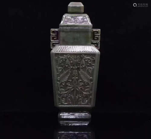 QING DYNASTY AN OLD TIBETAN DOUBLE-EAR VASE