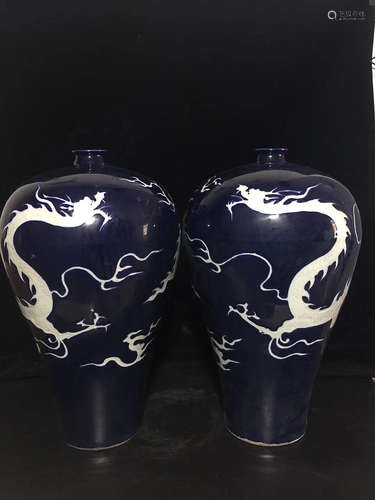 A JI BLUE GLAZE DRAGON TATTOO CASE,MING XUANDE DYNASTY