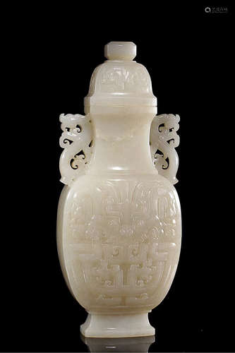 A HETIAN JADE CARVING VASE