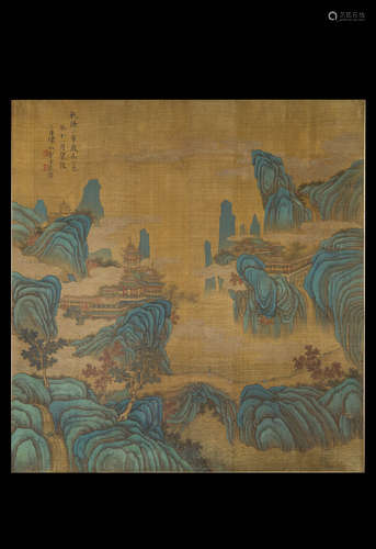 Chinese water color painting on silk, attributed to