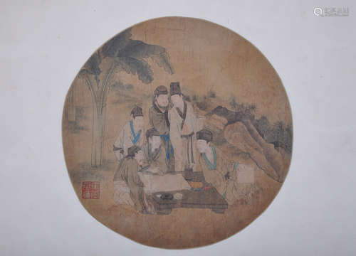 Chinese water color painting on silk.