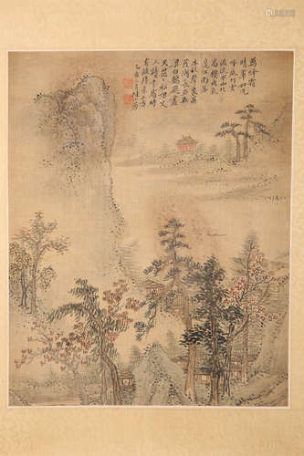 Chinese ink painting on paper, attributed to Lu Xiao