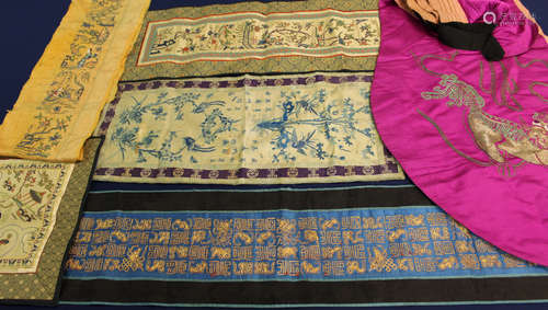 Six pieces of Chinese embroidery.