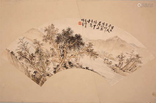 Chinese ink painting on paper, attributed to Chen Shi