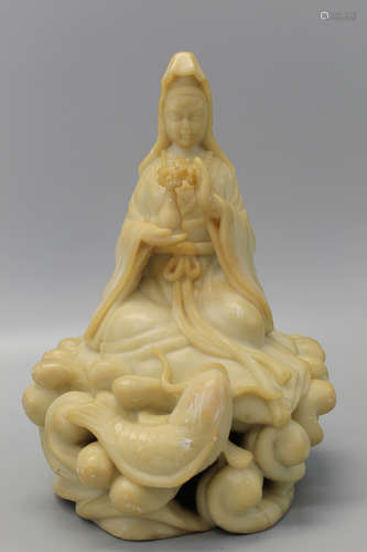 Chinese carved soapstone Guanyin.