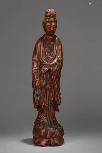 Chinese carved Chenxiang figure of Guanyin.