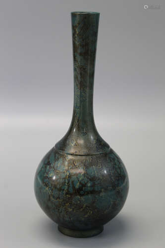 Japanese metal vase, marked.