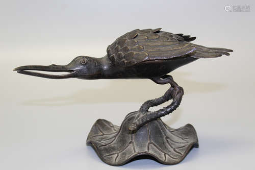 Chinese bird bronze incense burner.