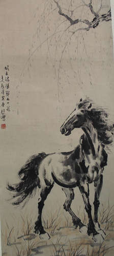 Chinese ink painting on paper, attributed to Xu Bei