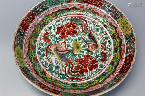 Chinese famille verte porcelain plate.