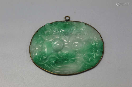 Chinese carved jadeite plaque.